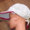 Size 4/7 White Cap with Pink Butterfly EUC - Image 2