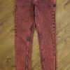 Size 10 YFK Adjustable Burgundy Skinny-Fit Jeans EUC