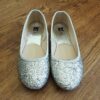 EU37 / UK4 / 23cm Kids & Co Sparkly Silver Ballet Flats NWOT