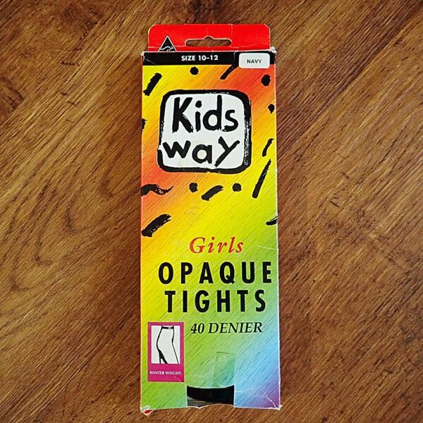 Size 10/12 Kids Way: Opaque Navy School Tights NOS