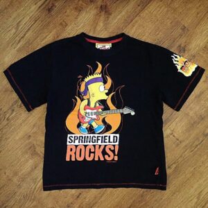 Size 10 The Simpsons 'Springfield Rocks!' Black Tee EUC