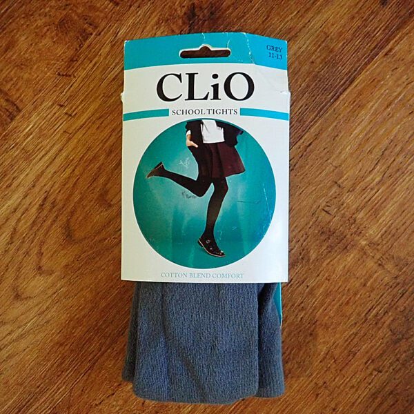 Size 11/13 Clio: Grey School Tights NOS