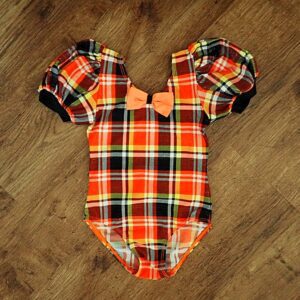 Size 3 Plaid Short Sleeve Leotard by Martins Dancewear EUC
