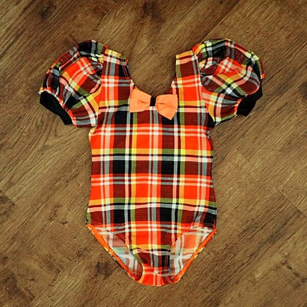 Size 3 Plaid Short Sleeve Leotard by Martins Dancewear EUC