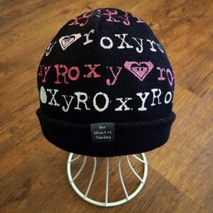 Size 7/10 Roxy Black & Pink Beanie EUC