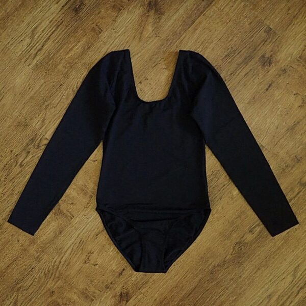 Size 8/10 Energetiks Black Long Sleeve Leotard EUC