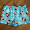 Size 8 Disney Minnie Mouse Blue Satin Boxer Shorts EUC