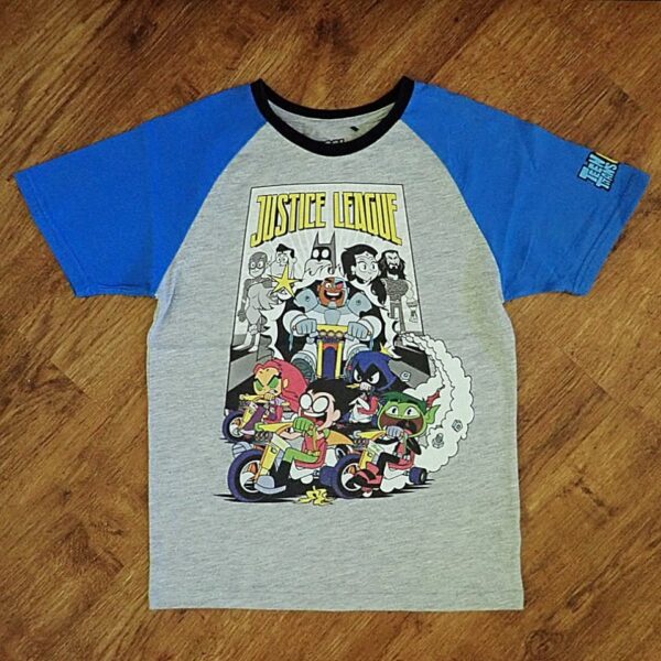 Size 8 Teen Titans Grey & Blue Tee EUC