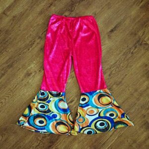 Size 4/6 Spotlight Hot Pink Velour Bell-Bottom Pants EUC