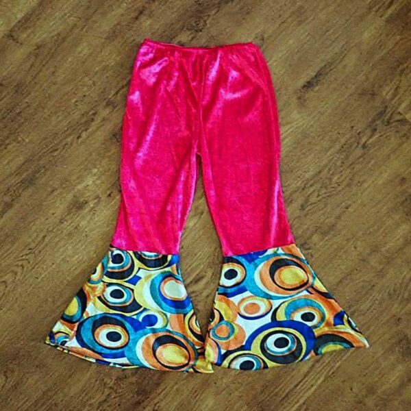 Size 4/6 Spotlight Hot Pink Velour Bell Bottom Pants EUC