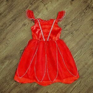 Size 6/8 Red Satin Costume Dress EUC