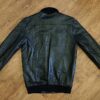 Size 11/12 Vera Pelle Black Leather Lumbar Jacket NOS - Image 3