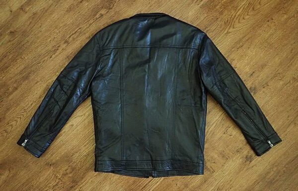 Size 11/12 Vera Pelle Cropped Black Leather Jacket NOS - Image 3