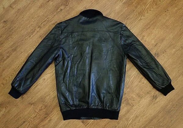 Size 12/14 Vera Pelle Black Leather Lumbar Jacket NOS - Image 2