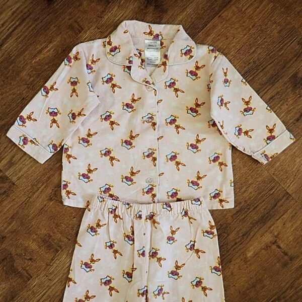 Size 1 Essentials 'Rabbit' Flannelette Pyjamas GUC