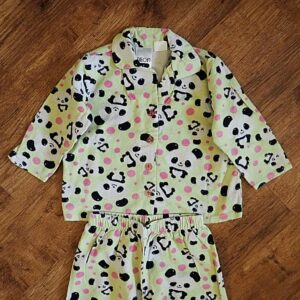 Size 1 Neon 'Panda' Flannelette Pyjamas GUC