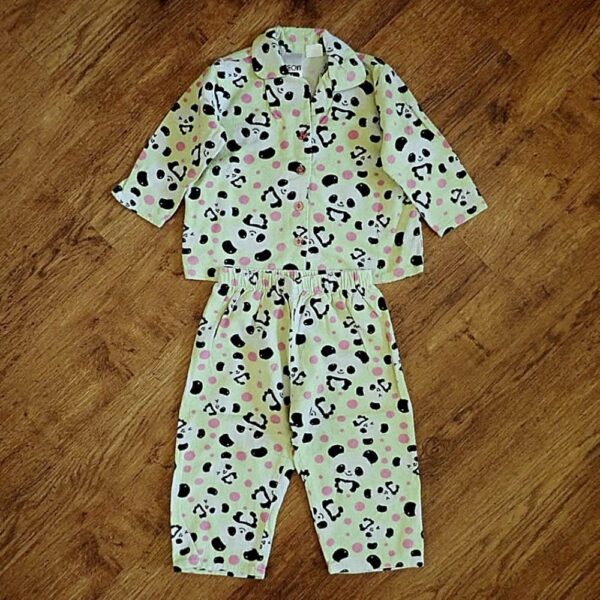 Size 1 Neon 'Panda' Flannelette Pyjamas GUC - Image 2