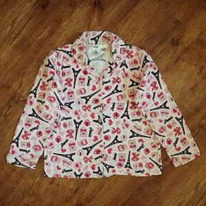 Size 10 Neon 'Paris' Flannelette Sleep Jacket GUC