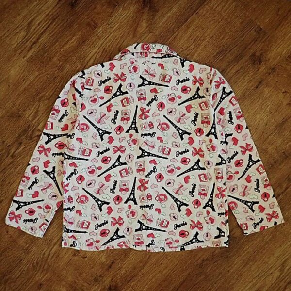 Size 10 Neon 'Paris' Flannelette Sleep Jacket GUC - Image 2