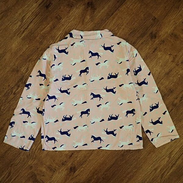 Size 12 Kids & Co 'Horses' Flannelette Sleep Jacket EUC - Image 2