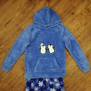 Size 14 Lily & Dan Polar Fleece 'Penguin' Pyjamas EUC