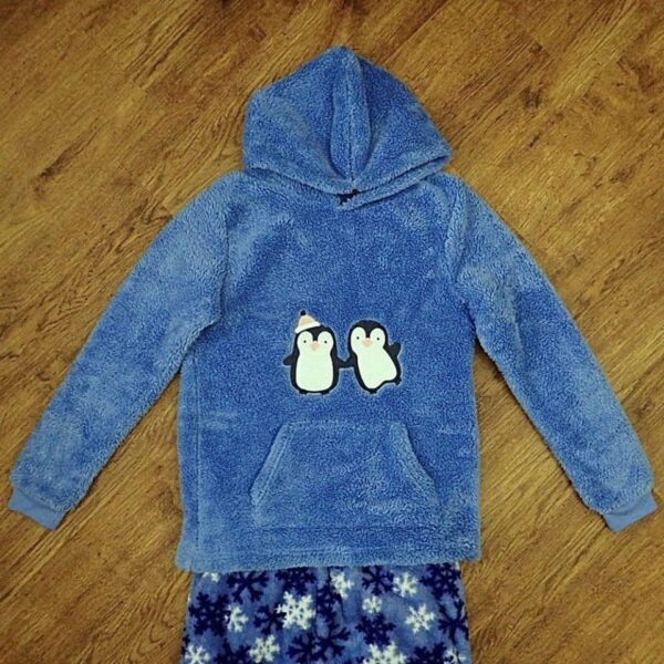Size 14 Lily & Dan Polar Fleece 'Penguins' Pyjamas EUC