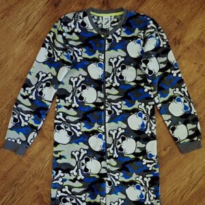 Size 14 Tilt Coral Fleece 'Skull & Crossbones' Sleepsuit EUC