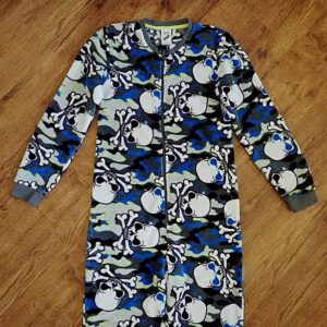 Size 14 Tilt Coral Fleece 'Skull & Crossbones' Sleepsuit EUC