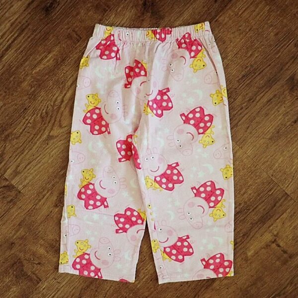 Size 2 Peppa Pig Pink Flannelette Pyjama Pants EUC