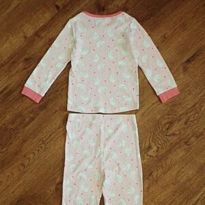 Size 4 Anko Long Sleeve Stretch Cotton 'Swan' Pyjamas EUC
