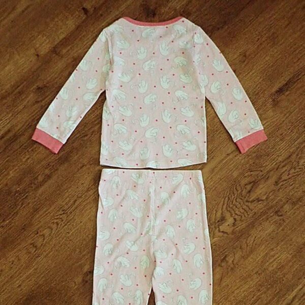 Size 4 Anko Long Sleeve Stretch Cotton 'Swan' Pyjamas EUC