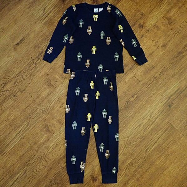 Size 5 Target Organic Cotton 'Robot' Pyjama Set EUC - Image 2