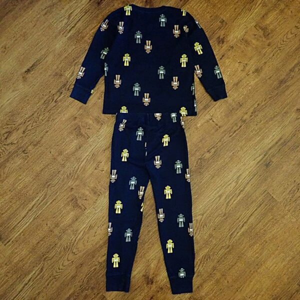 Size 5 Target Organic Cotton 'Robot' Pyjama Set EUC - Image 3