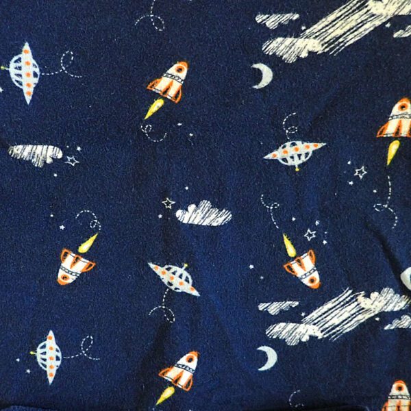 Size 6 Anko Navy 'Spaceship' Flannelette Pyjamas EUC - Image 4
