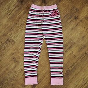 Size 7 Hello Kitty Pink Striped Pyjama Pants EUC