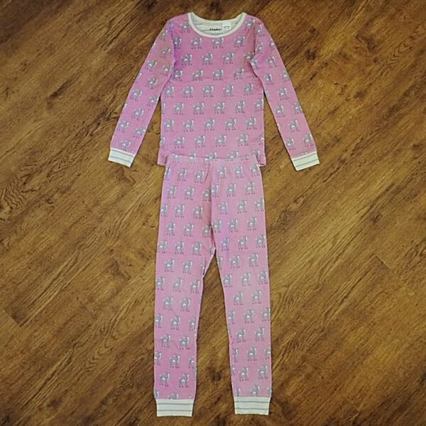 Size 7 Lilac Stretch Cotton 'Deer' Pyjamas by Hatley EUC - Image 2