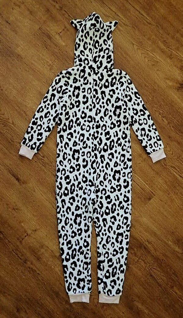 Size 8 Brilliant Basics Coral Fleece 'Leopard' Sleepsuit EUC - Image 3