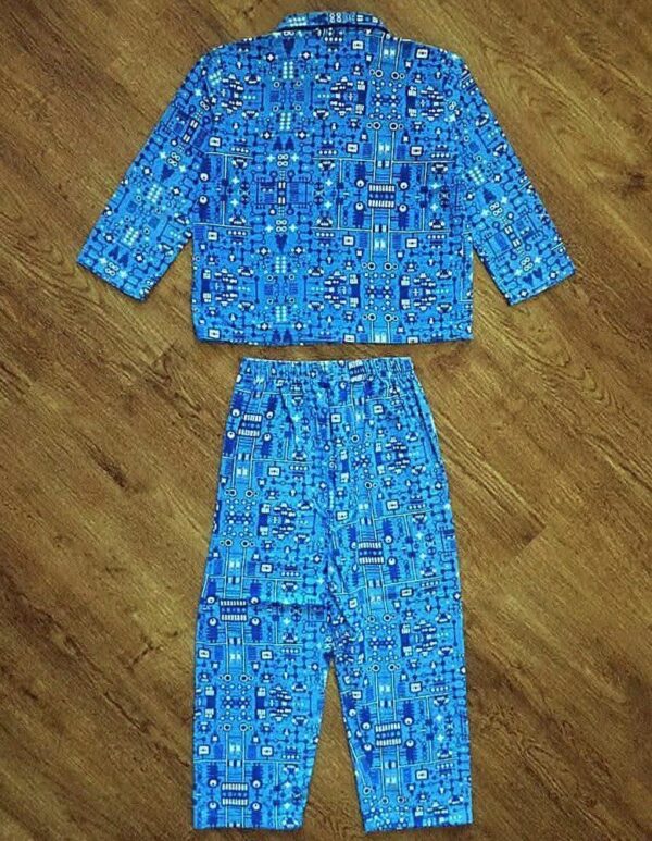 Size 8 Lily & Dan Blue 'Robot' Flannelette Pyjamas EUC - Image 3