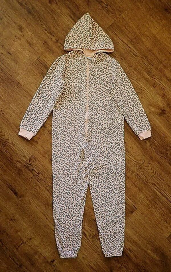 Size 9/10 Lily & Dan Leopard Print Hooded Sleepsuit GUC - Image 2