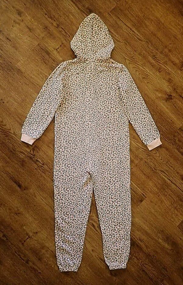 Size 9/10 Lily & Dan Leopard Print Hooded Sleepsuit GUC - Image 3