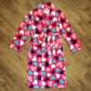 Size 14 Neon Pink 'Loveheart' Dressing Gown EUC