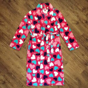 Size 14 Neon Hot Pink 'Loveheart' Dressing Gown EUC