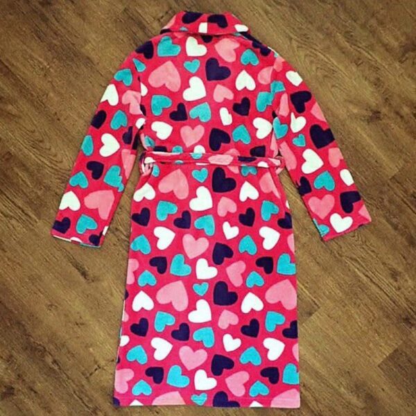 Size 14 Neon Hot Pink 'Loveheart' Dressing Gown EUC - Image 2
