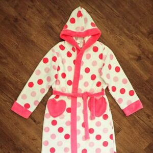 Size 14 Target Pink & White Coral Fleece Dressing Gown EUC