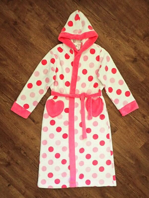 Size 14 Target Pink & White Coral Fleece Dressing Gown EUC - Image 2