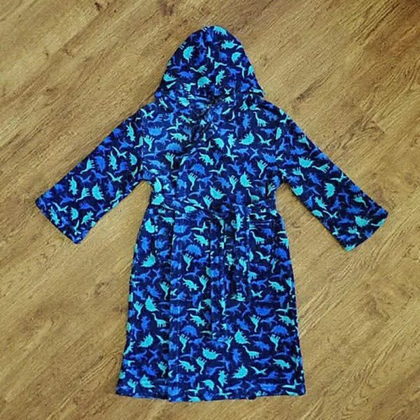 Size 6 Neon 'Dinosaur' Hooded Dressing Gown EUC