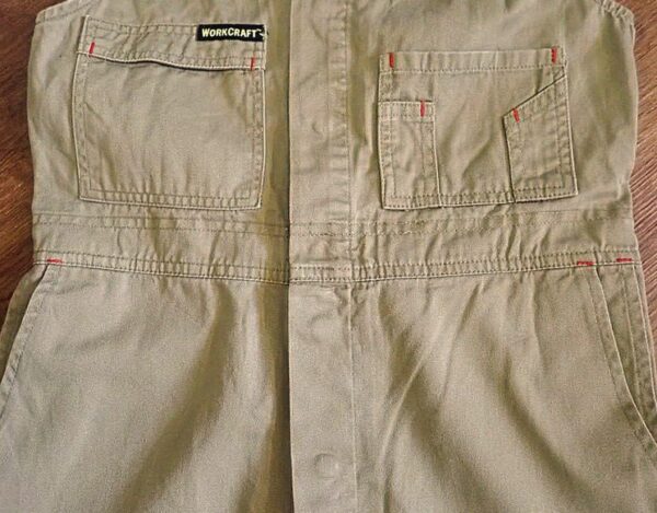 Size 10 Workcraft Bib & Brace Khaki Overalls EUC - Image 4