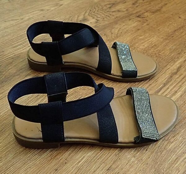 EU37 / UK4 / 23cm Black Elasticated Sandals EUC - Image 2
