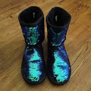 EU37 / UK4.5 / 23.5cm Clothing & Co Sequined Boot Slippers NOS