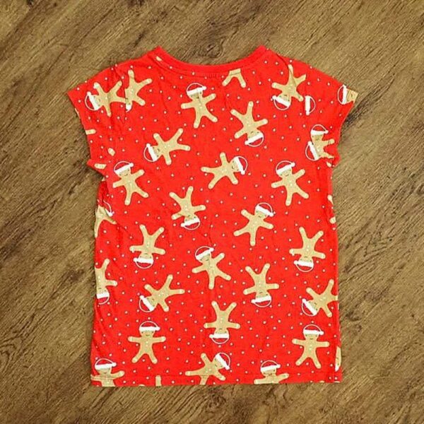 Size 10 Anko 'Gingerbread Man' Red Christmas Tee NWOT - Image 2